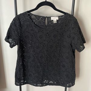 LOFT Black Lace Top size Medium